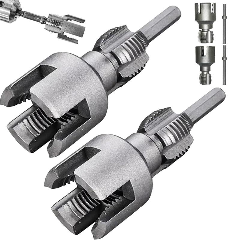 Power Tools Safety - 1セットパイプねじ切り工具一体型内外管ねじ切り工具電動ドリル対応PVCパイプねじ切りキット