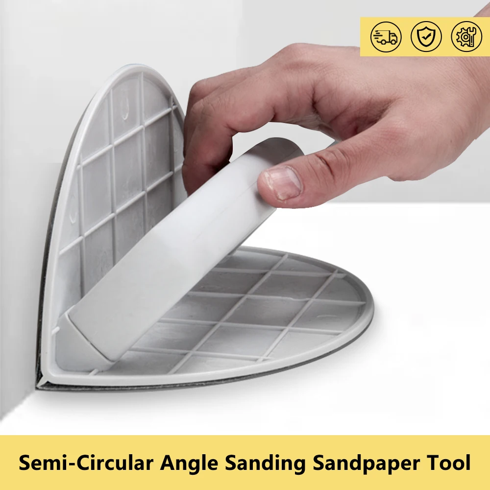 Detail Sander Corner - 多機能半円形アングルサンディングサンドペーパーツール、自己粘着式ハンドヘルドマイクロディテールサンダーキット（乾式壁とコーナー用）
