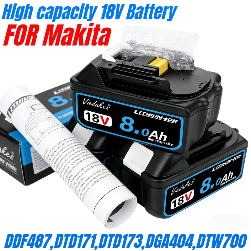 Power Tools Aeg - 耐久性のある18V 8Ah充電式バッテリー、マキタドリルDGA404 DTW700 DHR202 DJV182 DDF487電動工具バッテリー用、マキタバッテリー用