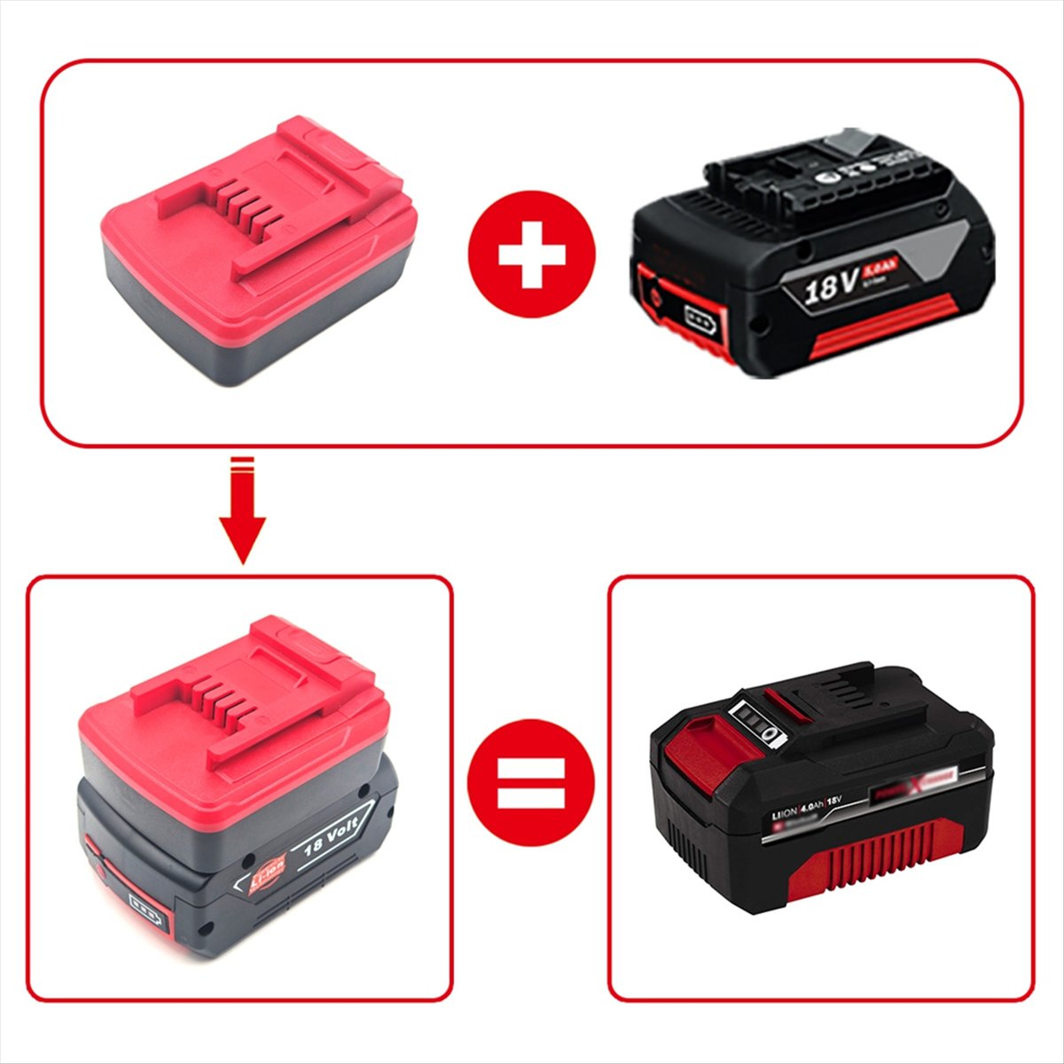 Power Tools Einhell - A58Z ボッシュ BAT シリーズ 18V リチウム電池用バッテリーアダプターコンバータ
