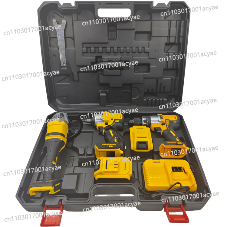 Power Tools Kits - アングルグラインダー＆電動ドリルコンボセット - 3ピース電動工具キット（レンチ付き、キャリーケース入り）家庭用メンテナンス向け