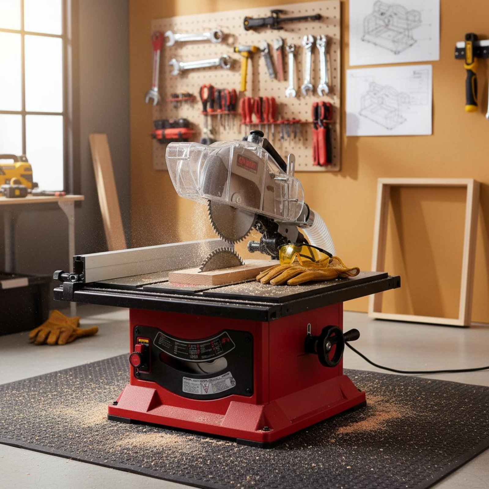 Power Tools Safety - テーブルソー用ダストガード 透明クリアソーブレードカバー ダストカバーガード 真空対応電動工具用安全ガード 取り付け簡単
