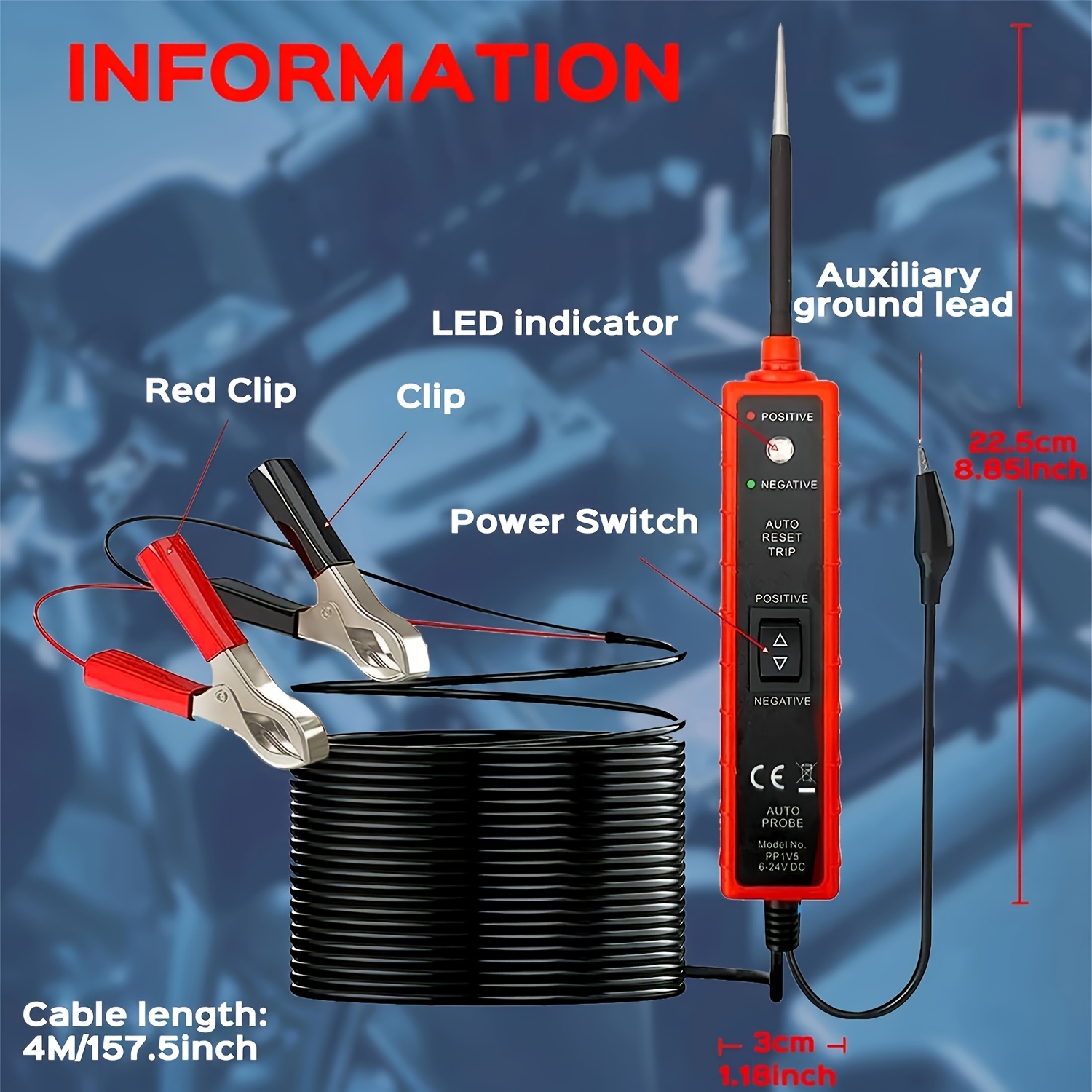 6V-24V DC多機能自動車電気システムテスター |    - Power Tools Safety のレビューと価格