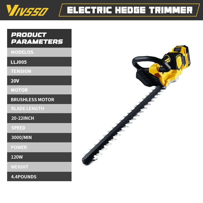 VIVSSO コードレス電動ヘッジトリマー芝刈り機家庭用低木 - Power Tools Usa のレビューと価格