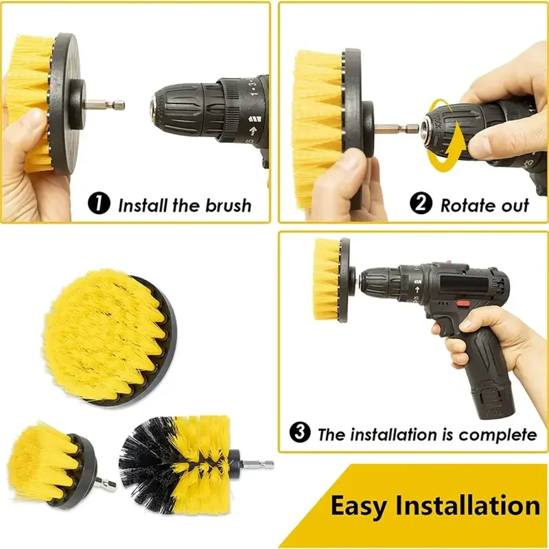 3個/セット ドリルブラシセット パワースクラバー 洗浄ブラ - Power Tools On Sale のレビューと価格