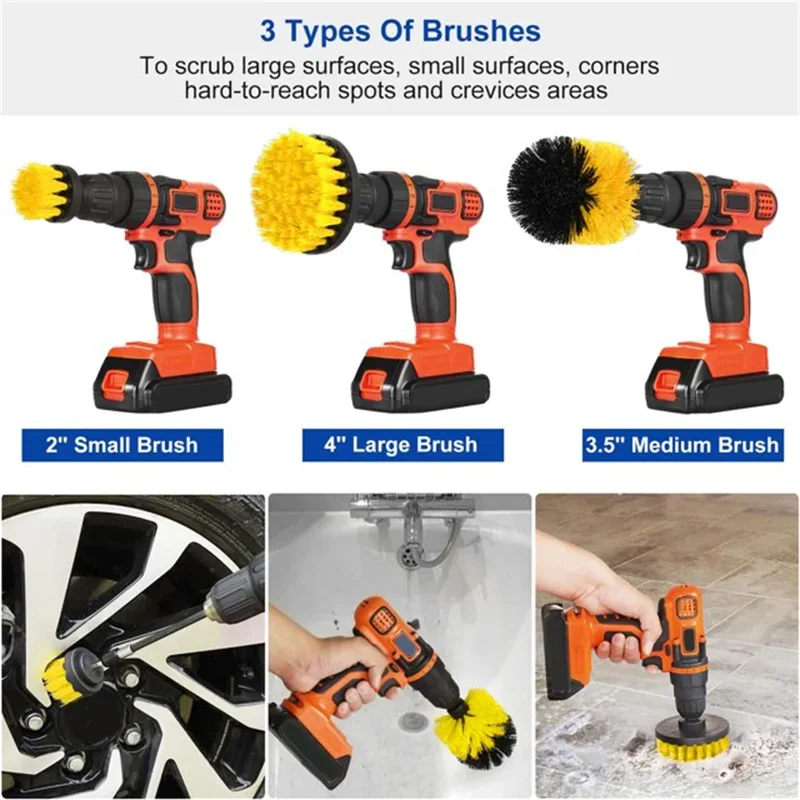 3個/セット ドリルブラシセット パワースクラバー 洗浄ブラ - Power Tools On Sale のレビューと価格