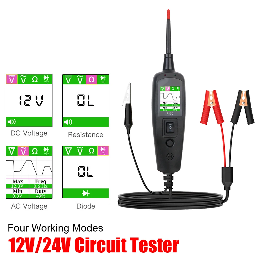 P100自動車回路テスター 12V 24V電源回路プローブキ - Power Tools Kits のレビューと価格