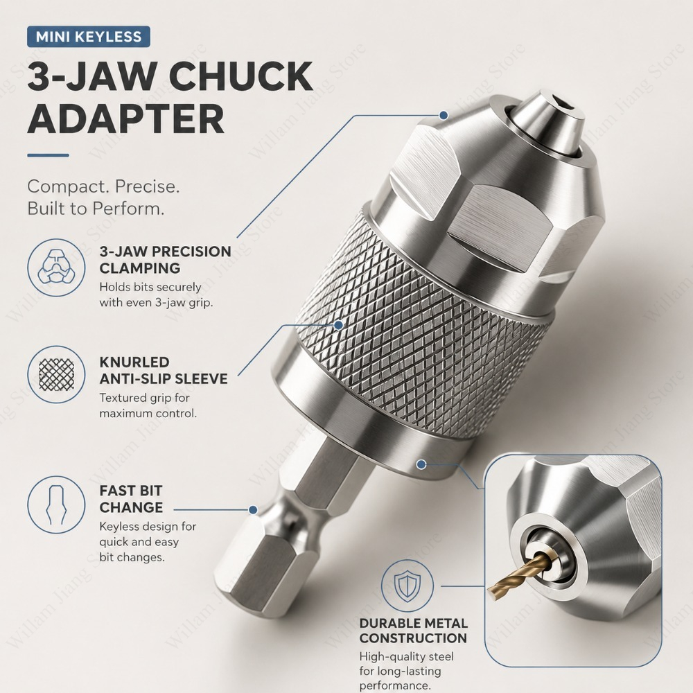 3 ジョードリルチャックアダプター、クイックリリース六角シャ - Power Tools Manual のレビューと価格