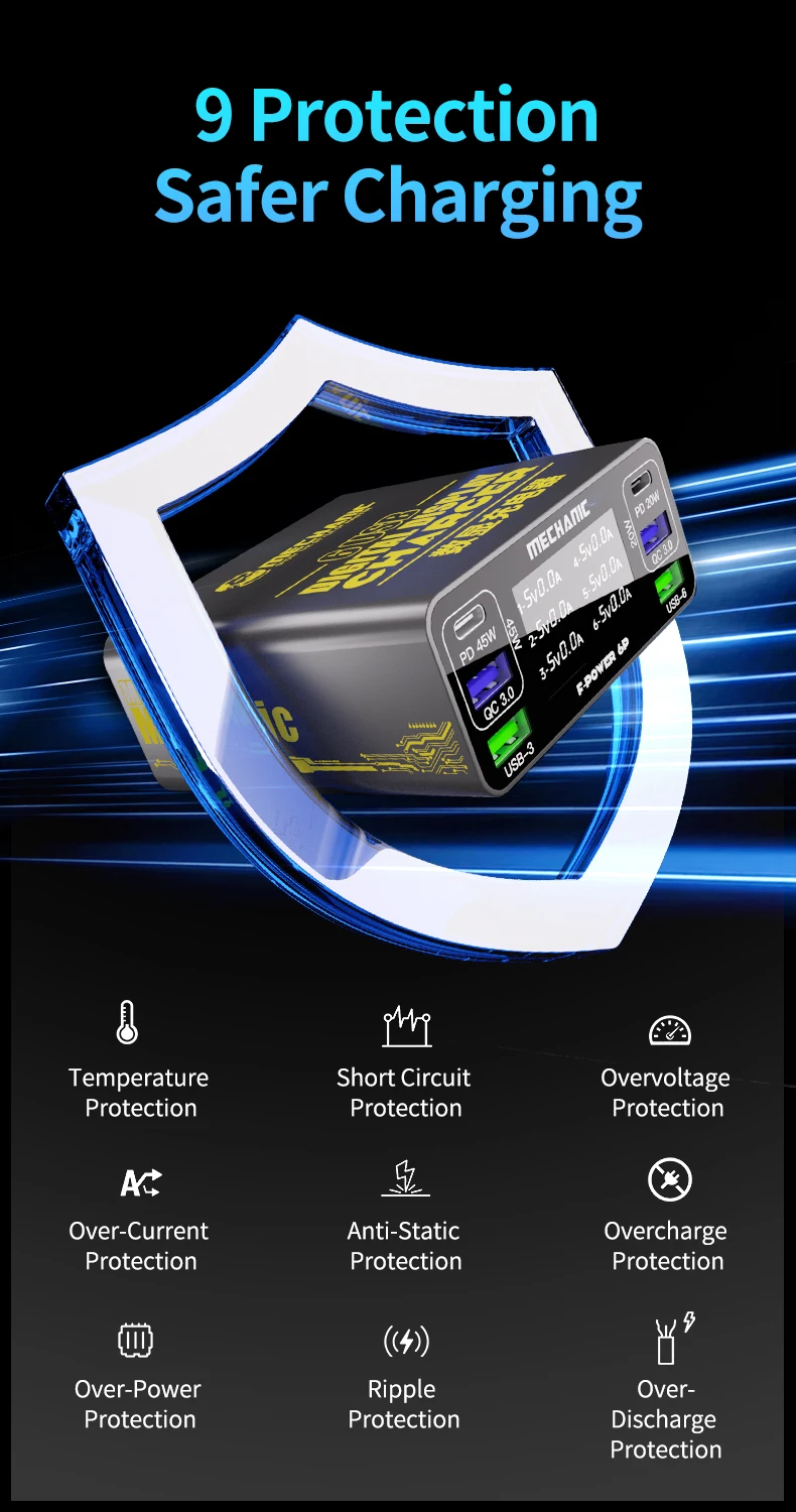 MECHANIC 6 ポート USB 高速充電ステーション視 - Power Tools Book のレビューと価格